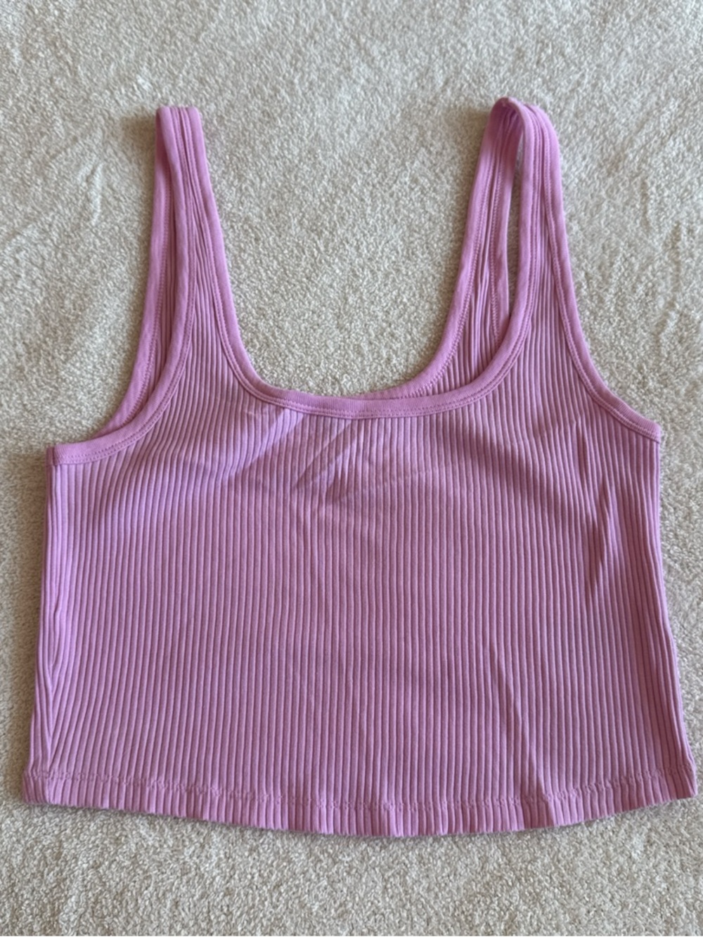 Old Navy Ribbed Scoop Neck Cropped Tank - Light Pink